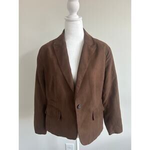 Coldwater Creek Women's Brown Faux Suede Blazer 10 - 12 Petite